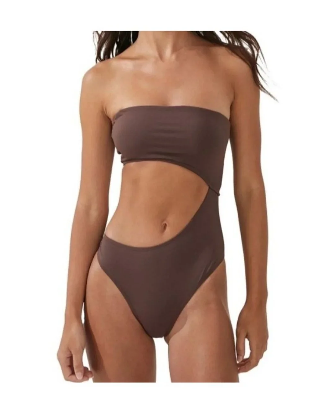 Cotton On XL Cut-Out Strapless Bandeau Brazilian Swimwear One-Piece Swimsuit